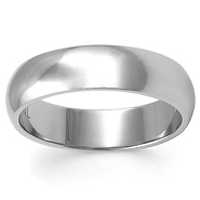 5mm Stainless Steel Domed Polished Wedding Band