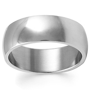 8mm Stainless Steel Domed Polished Wedding Band