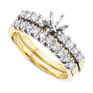 14k Yellow Gold Round Diamond Semi Mount (0.49ctw)
