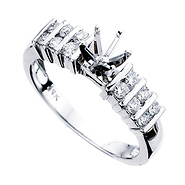 14k White Gold Round Diamond Engagement Ring Setting (0.32ctw)