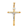 Large 14K Two Tone Gold Crucifix