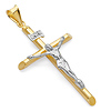 14K Two Tone Gold Crucifix Cross Charm Pendant