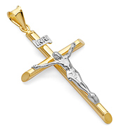 Medium 14K Two Tone Gold Crucifix