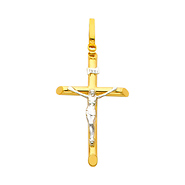 Small 14K Two Tone Gold Crucifix