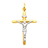 Medium 14K Two Tone Gold Slender Crucifix