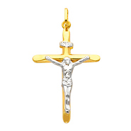 Medium 14K Two Tone Gold Slender Crucifix