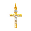 Medium 14K Two Tone Gold Italian Crucifix