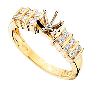 14k Yellow Gold Round Diamond Engagement Ring Setting (0.32ctw)