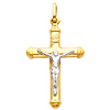 14K Two Tone Gold Fancy Light Crucifix