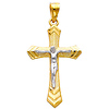 14K Two Tone Gold Fancy Crucifix