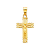 14K Yellow Gold Small Diamond Cut Crucifix