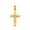 14K Two Tone Gold Light Crucifix