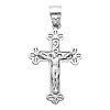 14K White Gold Fancy Crucifix