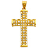 14K Two Tone Gold Celtic Design Cross Charm Pendant