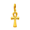 14K Yellow Gold Religious Small Ankh Cross Charm Pendant