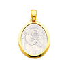 14K Two Tone Gold Religious Communion Charm Pendant