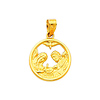 14K Yellow Gold Religious Baptism Charm Pendant