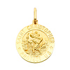 14K Yellow Gold Large Religious Saint Christopher Medal Charm Pendant