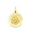14K Yellow Gold Medium Religious Saint Christopher Medal Charm Pendant