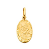 14K Yellow Gold Small Religious Saint Christopher Medal Charm Pendant
