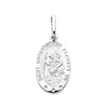 14K White Gold Small Religious Saint Christopher Medal Charm Pendant