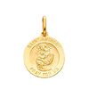 14K Yellow Gold Religious Saint Anthony Medal Charm Pendant