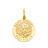 14K Yellow Gold Religious Saint Michael Medal Charm Pendant