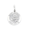 14K White Gold Religious Saint Michael Medal Charm Pendant