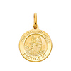 14K Yellow Gold Medium Religious Our Guardian Angel Medal Charm Pendant