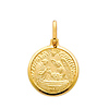 14K Yellow Gold Medium Religious Baptism Medal Charm Pendant
