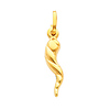 14K Yellow Gold Small Twisted Cornicello Italian Horn Charm Pendant