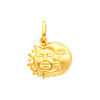 14K Yellow Gold  Sun & Moon Charm Pendant