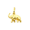 14K Yellow Gold  Elephant Charm Pendant