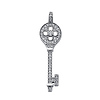 14K White Gold CZ Cubic Zirconia Key Charm Pendant