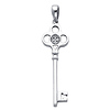 14K White Gold CZ Cubic Zirconia Key Charm Pendant