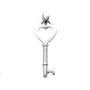 14K White Gold Key to My Heart Charm Pendant