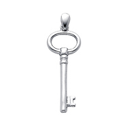 14K White Gold Key to My Heart Charm Pendant