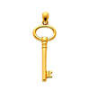 14K Yellow Gold Key to My Heart Charm Pendant