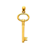 14K Yellow Gold Key to My Heart Charm Pendant