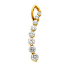 14K Yellow Gold CZ Cubic Zirconia Journey Charm Pendant