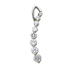 14K White Gold CZ Cubic Zirconia Journey Charm Pendant