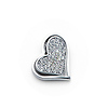 14K White Gold Love Heart Cubic Zirconia Charm Pendant
