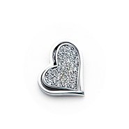 14K White Gold Love Heart Cubic Zirconia Charm Pendant
