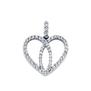 14K White Gold Heart Cubic Zirconia Charm Pendant