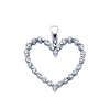 14K White Gold Heart CZ Cubic Zirconia Charm Pendant