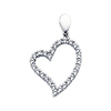 14K White Gold Cubic Zirconia Floating Heart Charm Pendant