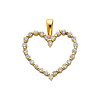 14K Yellow Gold Heart CZ Cubic Zirconia Charm Pendant