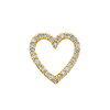 14K Yellow Gold Classic Cubic Zirconia Heart Charm Pendant