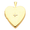 14K Yellow Gold Diamond-Accent Heart Locket Pendant (0.8' Inches or 20mm, 0.10 CT)