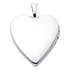 14K White Gold Heart Locket Pendant (0.8' Inches or 20mm)